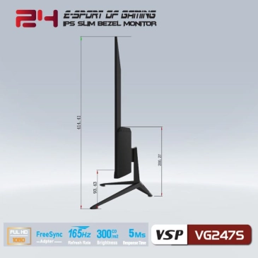 Màn hình máy tính LCD VSP VG247S | 23.8 inch/Full HD/Tấm nền IPS/165Hz Chính Hãng
