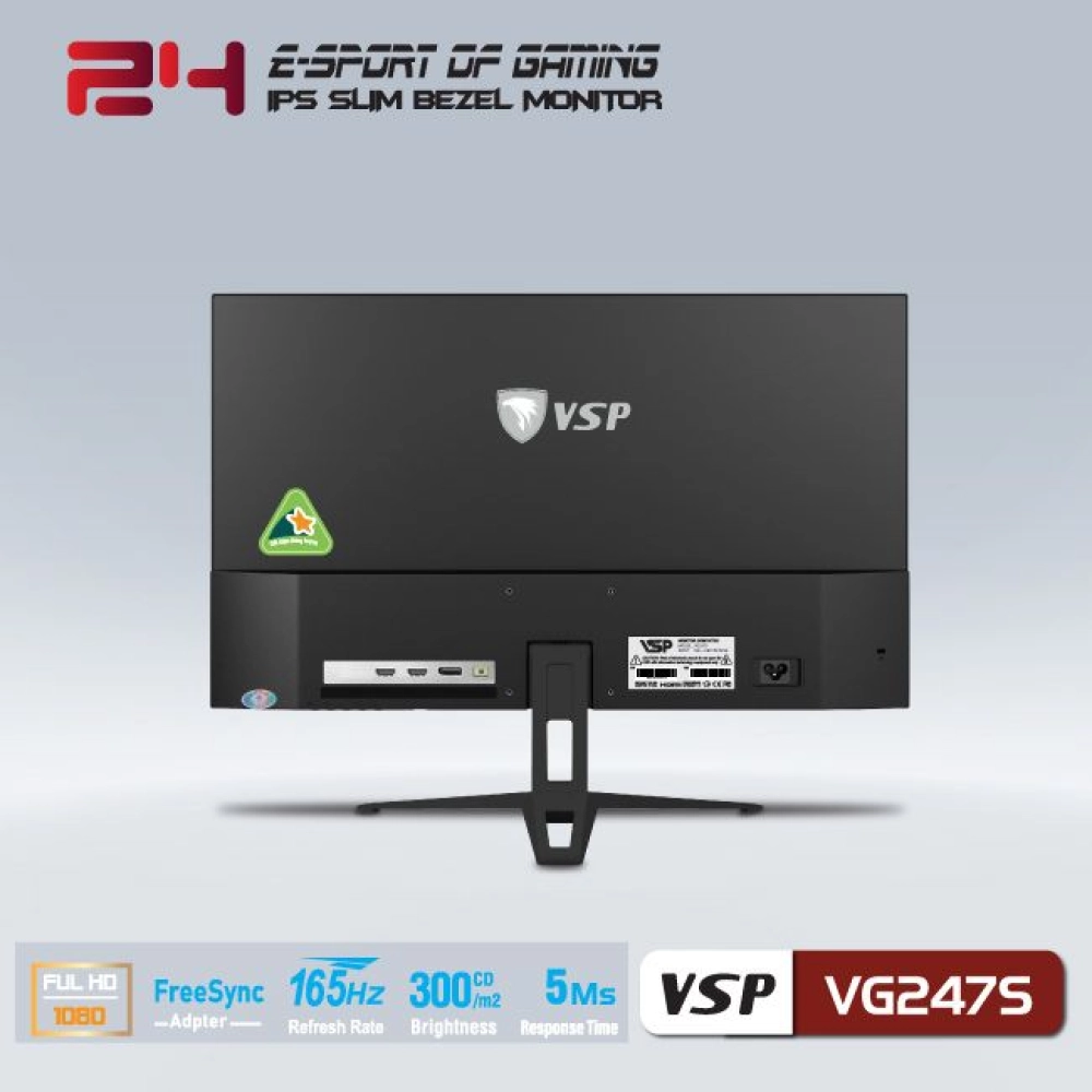Màn hình máy tính LCD VSP VG247S | 23.8 inch/Full HD/Tấm nền IPS/165Hz Chính Hãng
