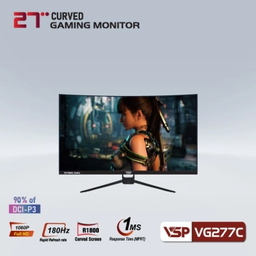 Màn hình máy tính LCD Cong VSP VG277C | 27 inch/Full HD/Tấm nền VA/180 Hz Chính Hãng