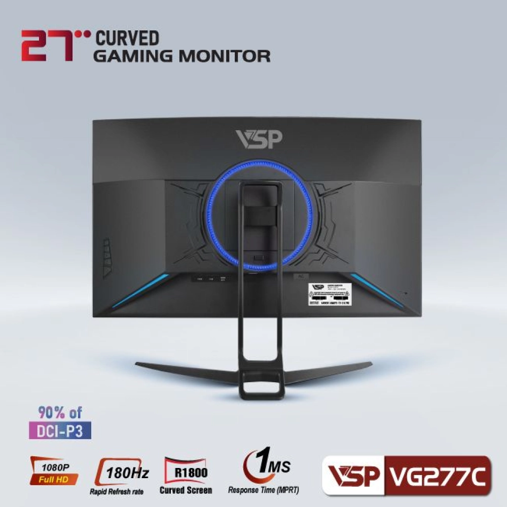 Màn hình máy tính LCD Cong VSP VG277C | 27 inch/Full HD/Tấm nền VA/180 Hz Chính Hãng