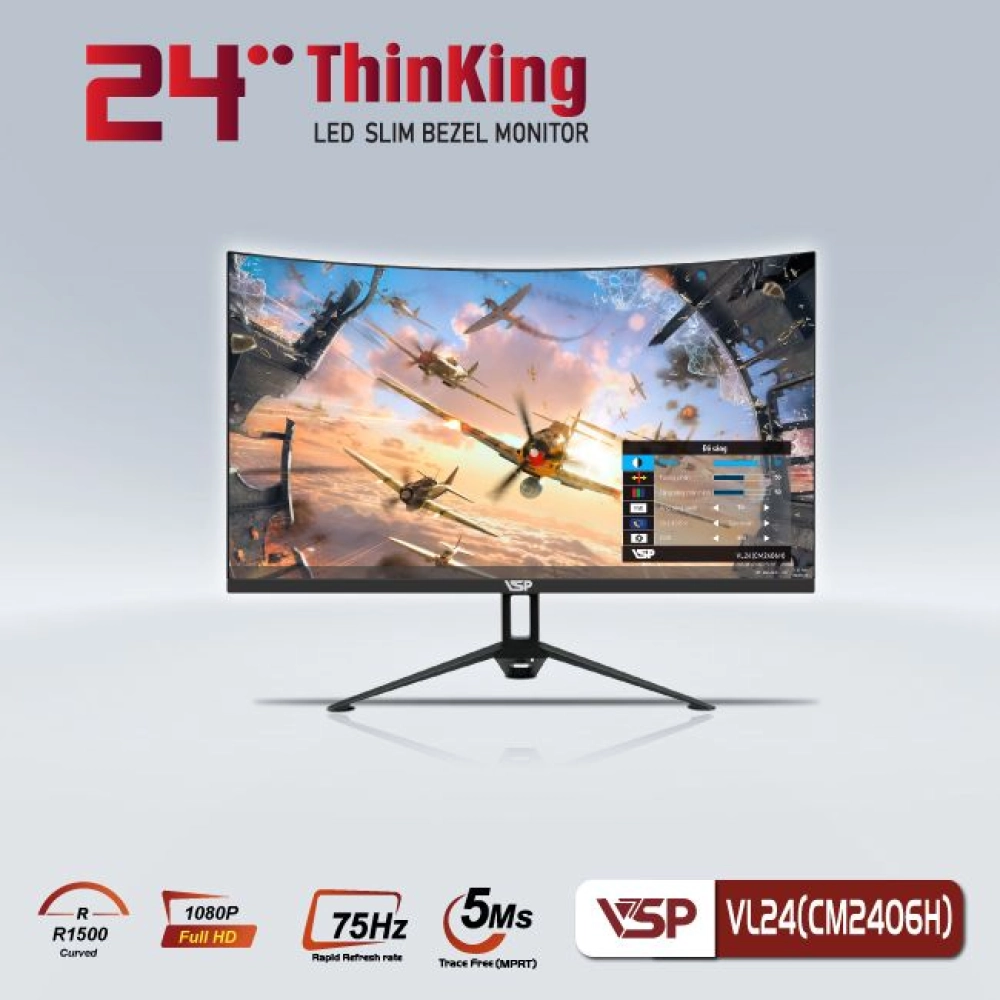 Màn hình máy tính LCD VSP VL24 (CM2406H) | 23.6 inch/Full HD/Tấm nền VA/75Hz Chính Hãng