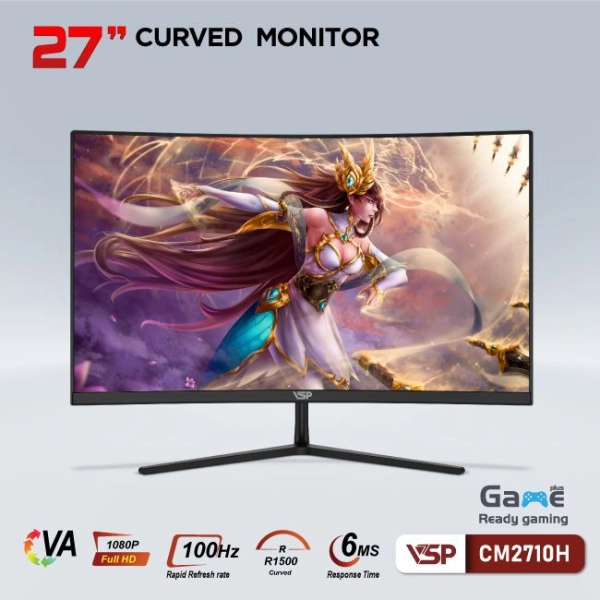 Màn hình VSP CM2710H Đen | 27 inch, Full HD, VA, 100Hz, 6ms, cong