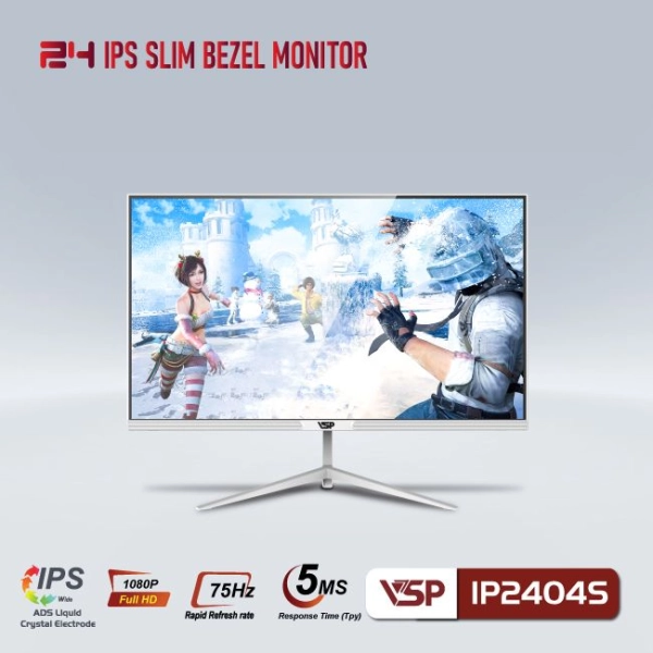 Màn hình máy tính LCD VSP IP2404S Trắng | 24 inch/Full HD/Tấm nền IPS/75Hz Chính Hãng