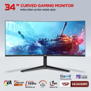 MÀN HÌNH CONG ULTRAWIDE GAMING VSP VA3416WC 165Hz