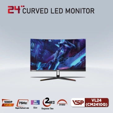 Màn hình máy tính LCD Cong VSP VL24 (CM2410Q) Đen | 24 inch/Full HD/Tấm nền VA/75Hz Chính Hãng