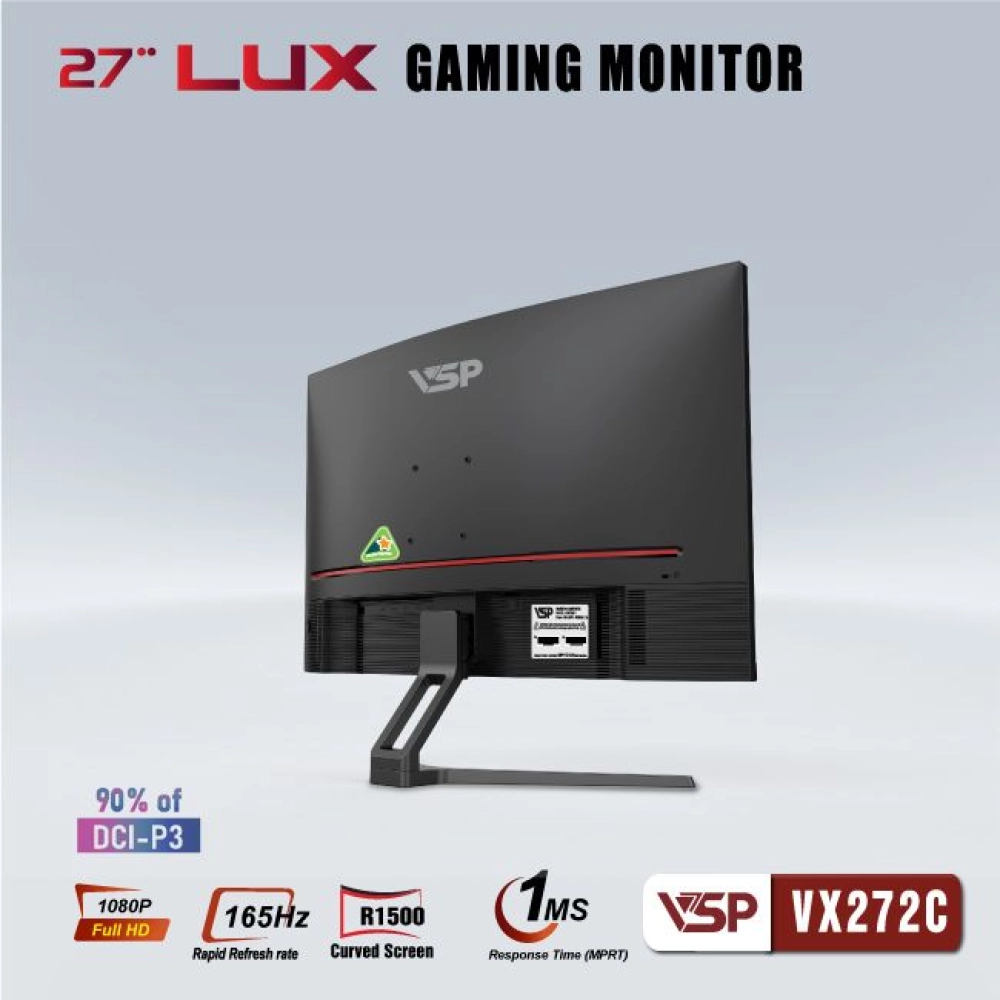 Màn hình máy tính LCD Cong VSP VX272C | 27 inch/Full HD/Tấm nền VA/165Hz Chính Hãng