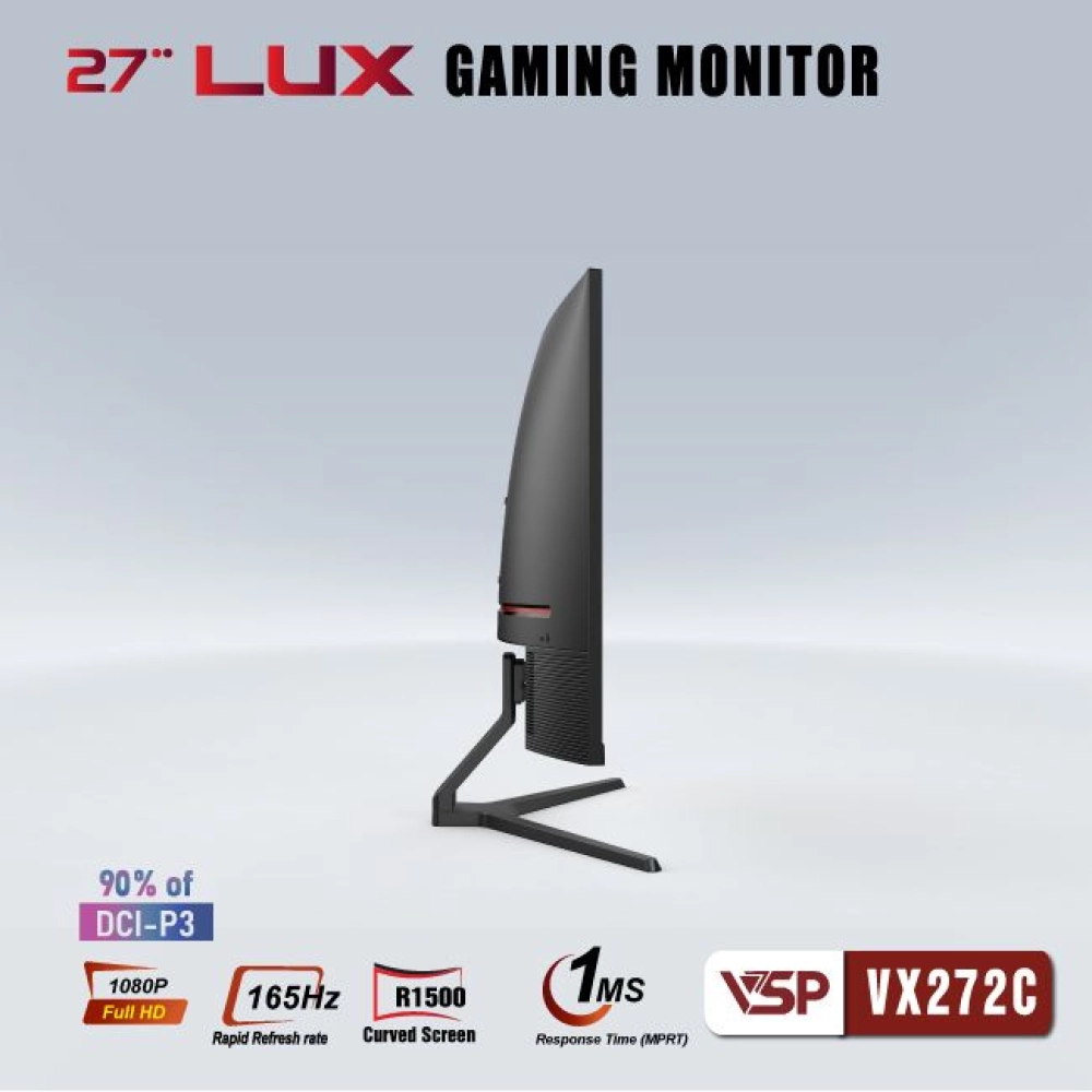 Màn hình máy tính LCD Cong VSP VX272C | 27 inch/Full HD/Tấm nền VA/165Hz Chính Hãng