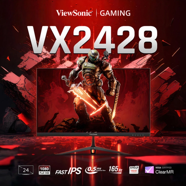 Màn Hình LCD Gaming ViewSonic VX2428 | 23.8 inch/FHD/Fast IPS/180Hz/0.5ms/FreeSync Chính Hãng