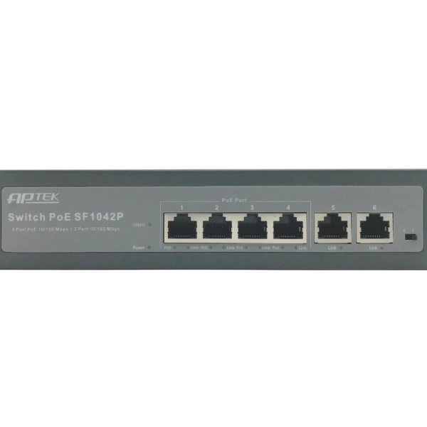 Thiết bị mạng Switch PoE Aptek SF1042P (4 port PoE)