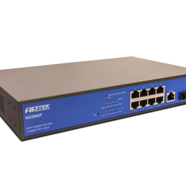 Thiết bị mạng Aptek Switch SG2082P(Switch 8 Port PoE L2 Managed Gigabit)