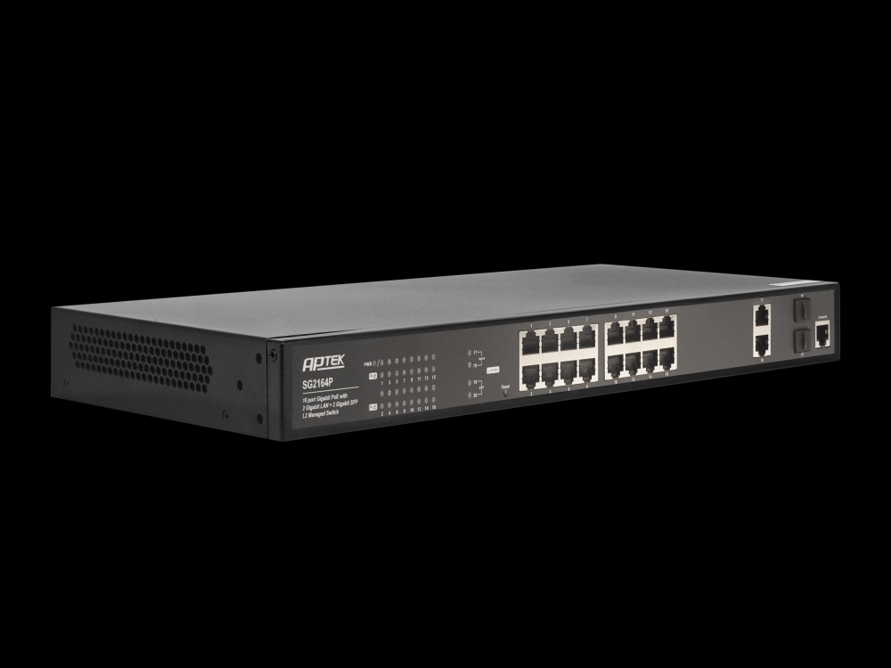 Thiết bị mạng Aptek Switch SG2164P (Switch 16 Port PoE)