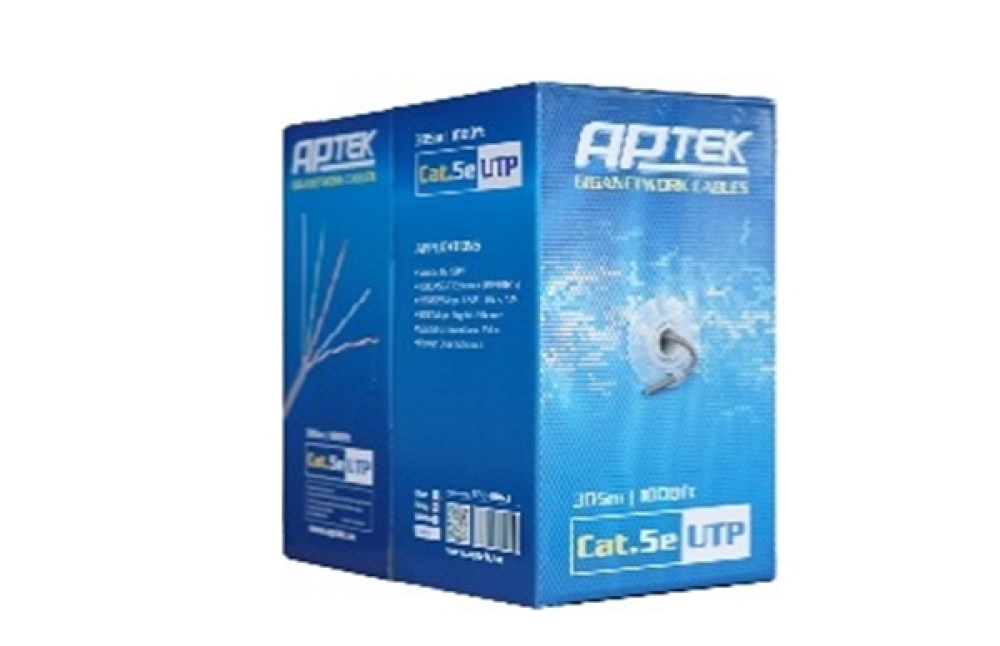 Cáp mạng APTEK CAT5e UTP Copper 25AWG, vỏ nhựa PVC (530-1101-3)