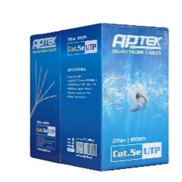 Cáp mạng APTEK CAT5e UTP Copper 25AWG, vỏ nhựa PVC (530-1101-3)