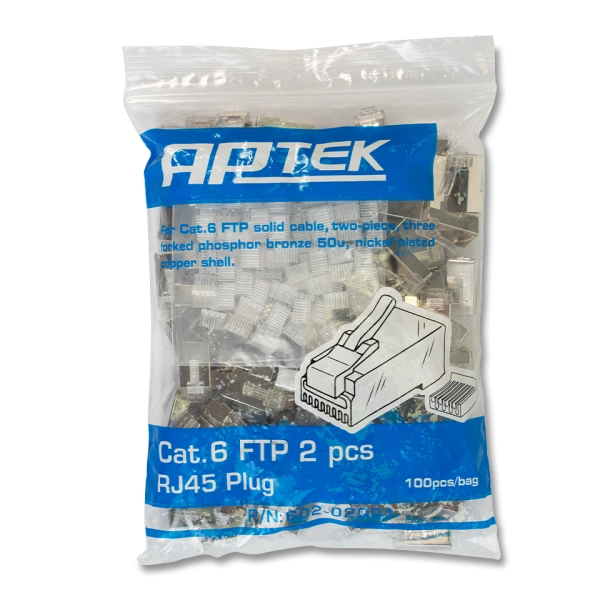 Đầu mạng RJ45 Cat.6 FTP loại 2 mảnh APTEK (602-02001)