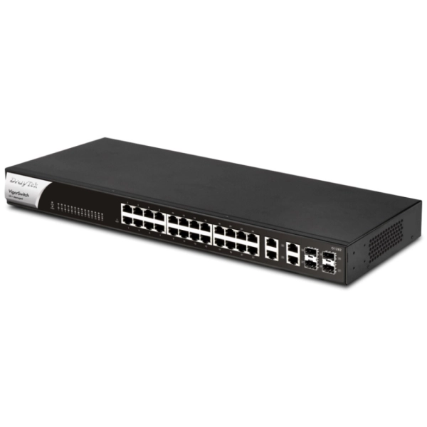 Thiết bị mạng Switch DrayTek VigorSwitch G1282 (24 port LAN Gigabit +4 SFP port gigabit)