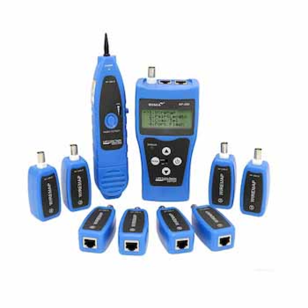 Bộ Test Dây, Đo Chiều Dài, Dò Dây Có Màn Hình LCD, 8 bộ remote: cáp mạng, cáp thoại, cáp đồng trục NF-388