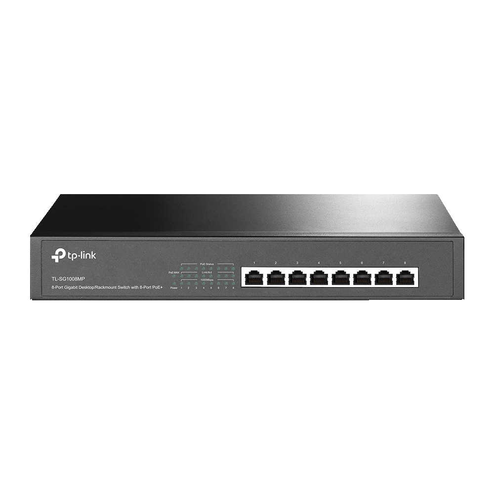 Bộ chia tín hiệu Để Bàn/ Gắn Tường 8 Cổng Gigabit với 8 Cổng PoE+ TP-Link TL-SG1008MP