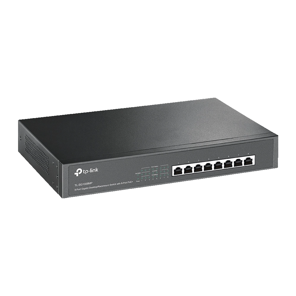 Bộ chia tín hiệu Để Bàn/ Gắn Tường 8 Cổng Gigabit với 8 Cổng PoE+ TP-Link TL-SG1008MP