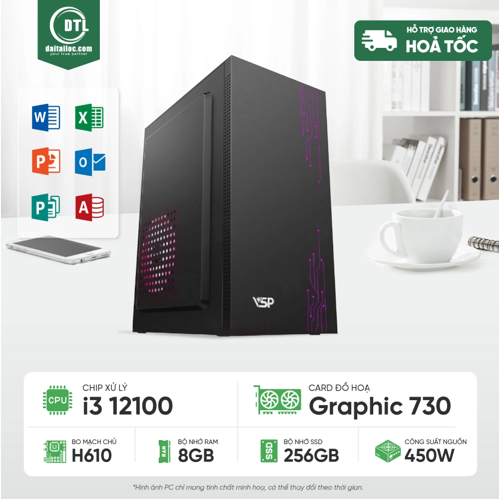 PC INTEL I3 12100 | RAM 8GB | SSD 256GB SATA 3 