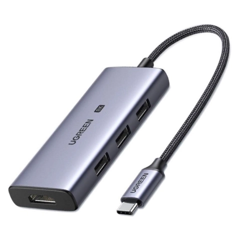 Bộ chuyển đổi USB Type C ra 3 × Usb 3.0 + Hdmi 8K 30Hz 15cm Ugreen CM500 50629 