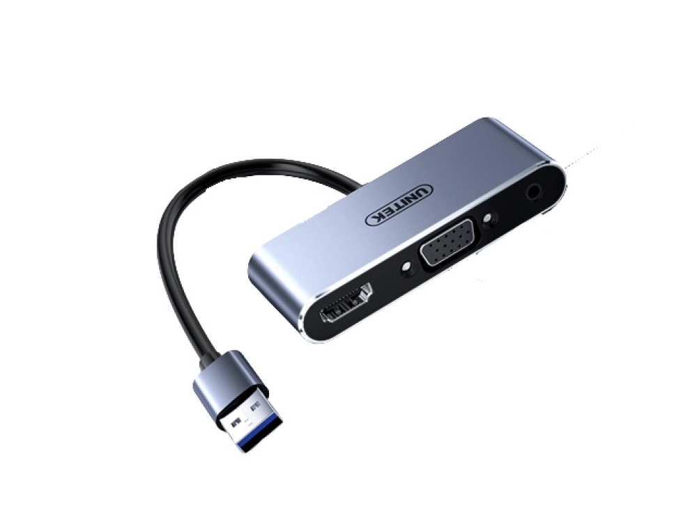 Cáp USB sang HDMI + VGA Unitek 0.1m V305A