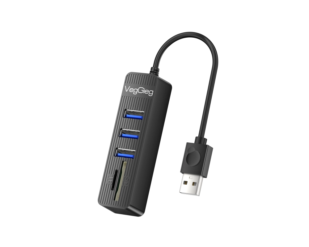 Bộ chia USB 2.0+ Đầu đọc thẻ nhớ 5 in 1 VC303 Veggieg