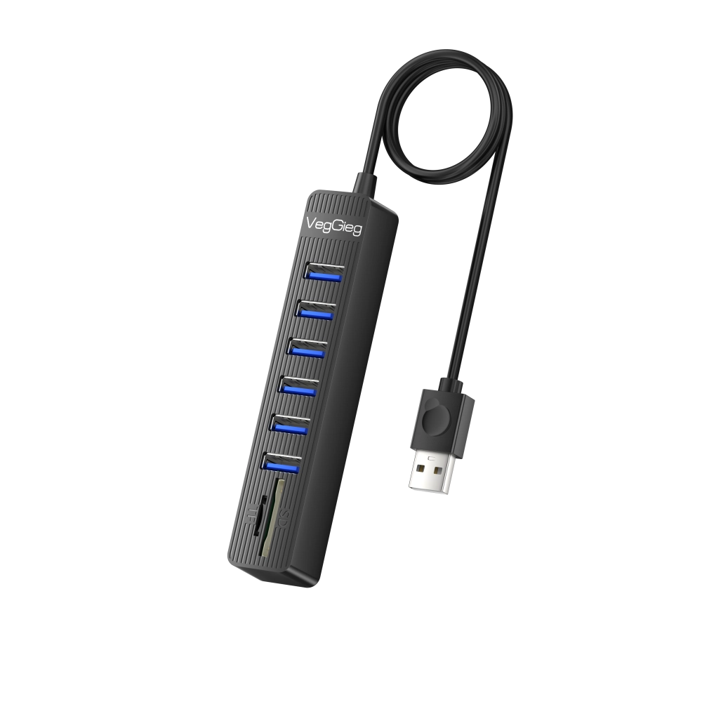 Bộ chia USB 2.0+ Đầu đọc thẻ nhớ 8 in 1 VC306 Veggieg