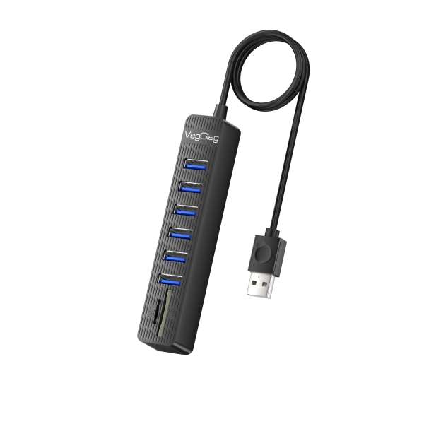 Bộ chia USB 2.0+ Đầu đọc thẻ nhớ 8 in 1 VC306 Veggieg