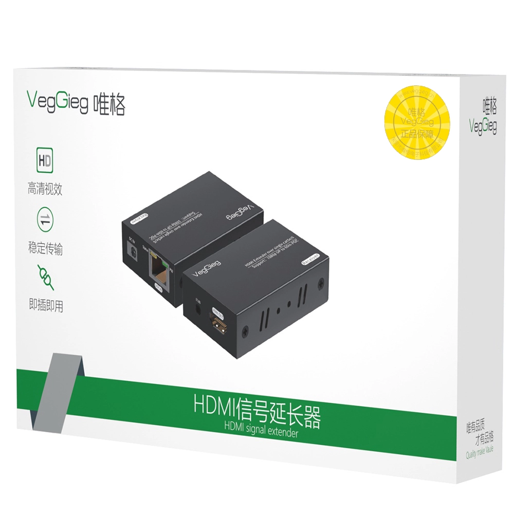 Bộ kéo dài HDMI 60M qua cáp mạng LAN (RJ45) VegGieg V-HD60 hàng chính hãng