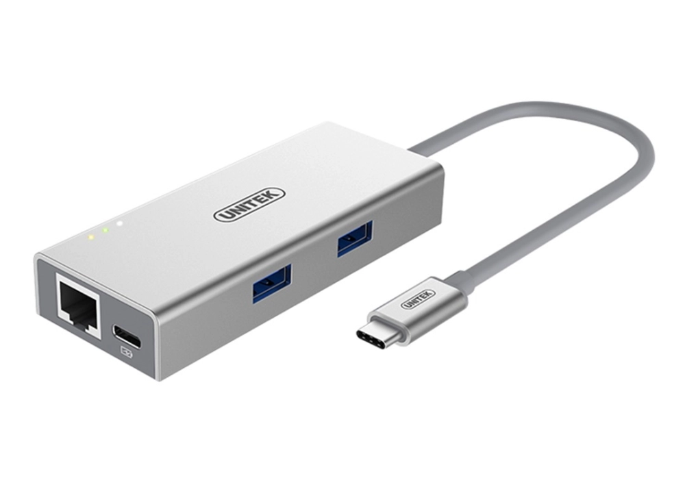 Hub USB 3.0 2 Ports + Lan Unitek Y-9106 + ĐĐ Type-C