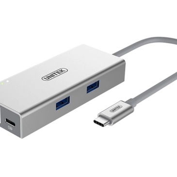 Hub USB 3.0 2 Ports + Lan Unitek Y-9106 + ĐĐ Type-C