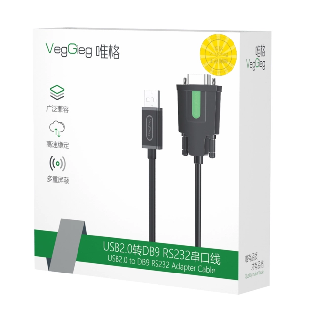 CÁP CHUYỂN USB SANG COM (RS232) DÀI 1.5M VEGGIEG V-U401