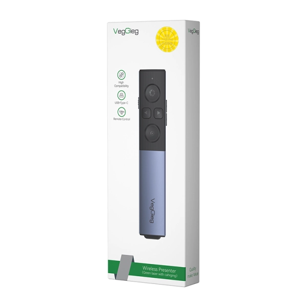 Bút trình chiếu VEGGIEG V-LP001 | Laser xanh, có cảm biến