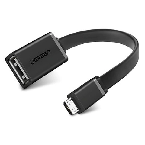 Dây Micro USB 2.0 OTG dạng dẹt dài 15cm UGREEN US126 10821 (màu đen) 