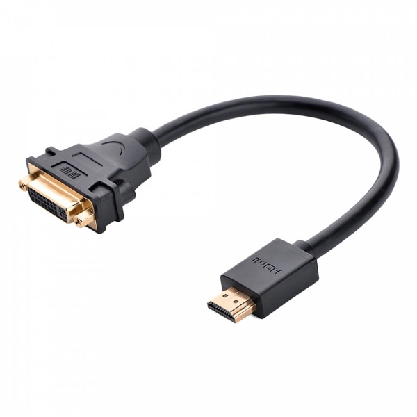 Cáp chuyển đổi HDMI đực sang DVI-I (24+5) cái dài 20Cm UGREEN 20136 (màu đen)