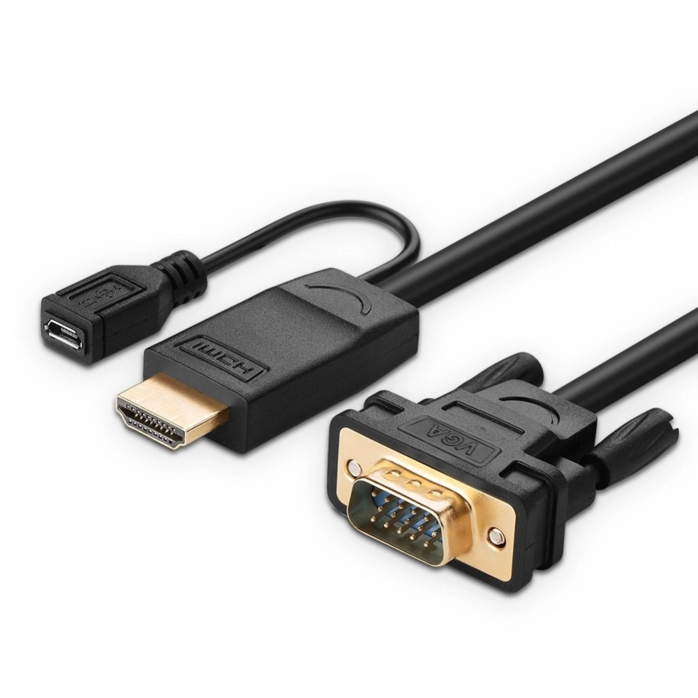 Cáp chuyển đổi HDMI sang VGA 1,5m hỗ trợ nguồn (MM101) Ugreen 30449