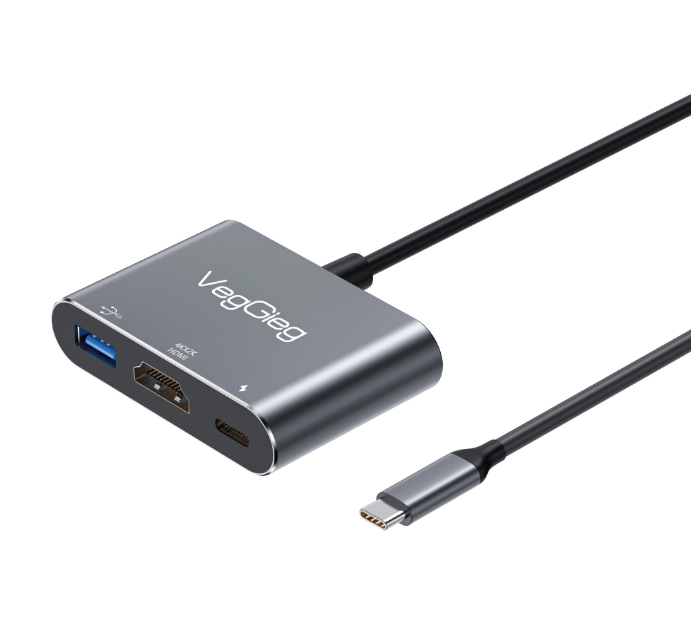 BỘ CHUYỂN ĐỔI USB Type C SANG HDMI+SẠC PD+USB 3.0 VEGGIEG V-TC03