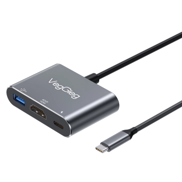 BỘ CHUYỂN ĐỔI USB Type C SANG HDMI+SẠC PD+USB 3.0 VEGGIEG V-TC03