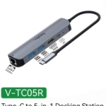 BỘ CHUYỂN ĐỔI USB Type C SANG HDMI+2xUSB 3.0+PD+RJ45 VEGGIEG V-TC05R