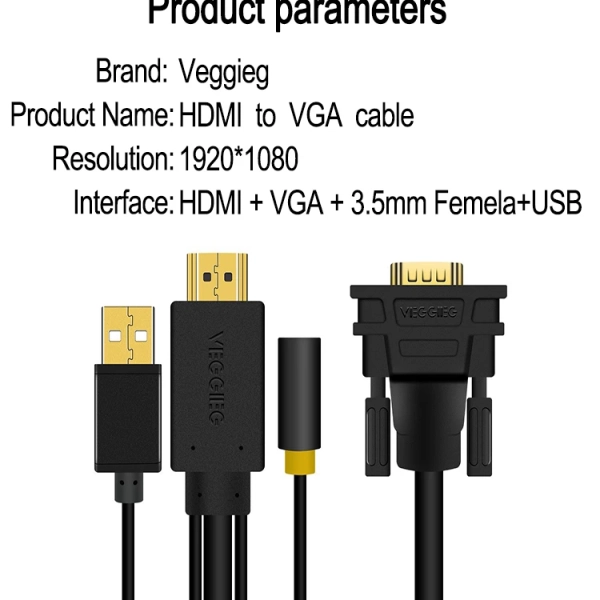 Cáp Chuyển Đổi HDMI Sang VGA Veggieg V-Z101