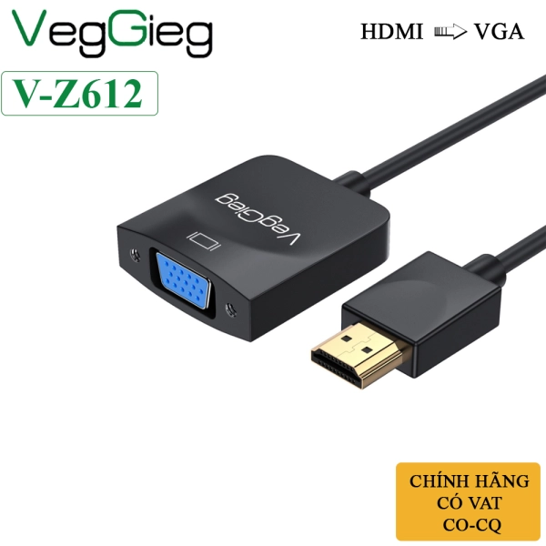 CÁP CHUYỂN HDMI SANG VGA MÀU ĐEN VEGGIEG V-Z612