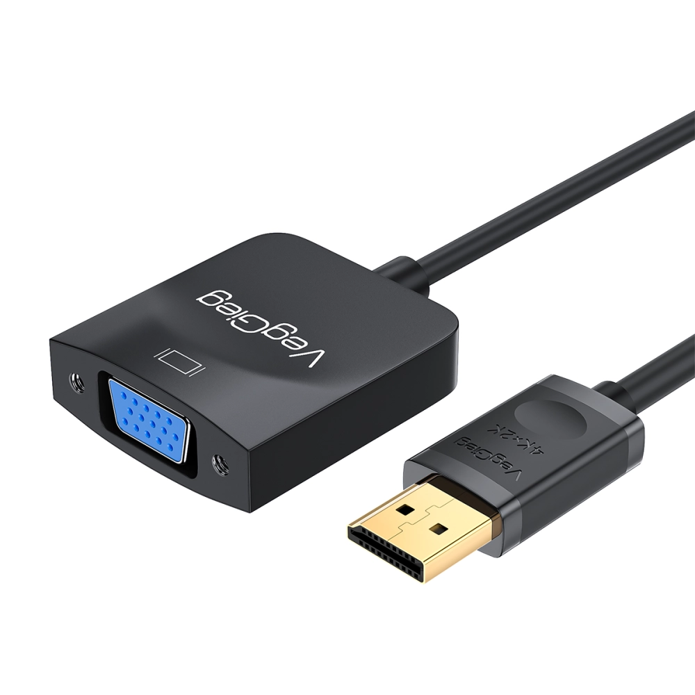 CÁP CHUYỂN DISPLAYPORT SANG  VGA MÀU ĐEN VEGGIEG V-Z615