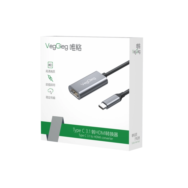 CÁP CHUYỂN USB Type C 3.1 SANG  HDMI  CÓ CHIPSET VEGGIEG V-Z915 