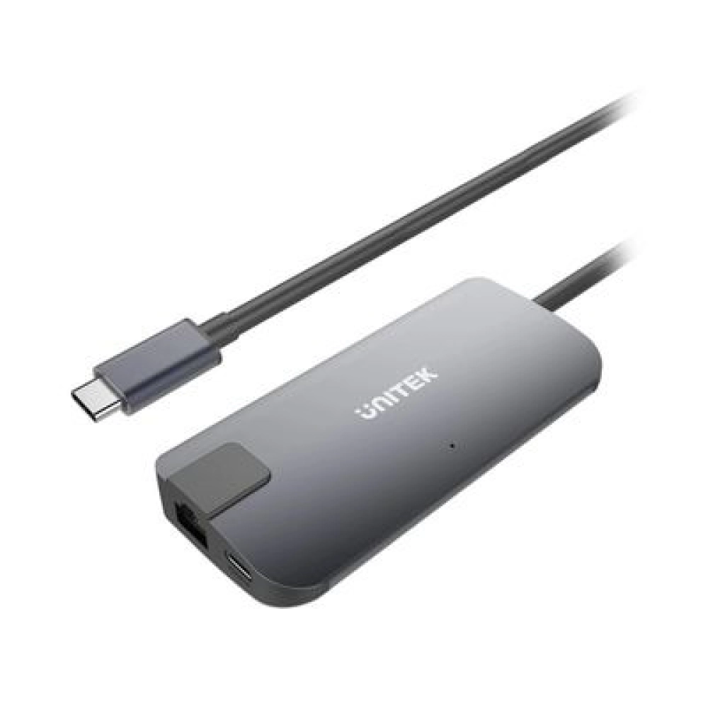 Bộ chia/ Hub Type-C ra HDMI +VGA+LAN Unitek Y-DK09016 GY