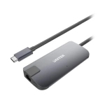 Bộ chia/ Hub Type-C ra HDMI +VGA+LAN Unitek Y-DK09016 GY