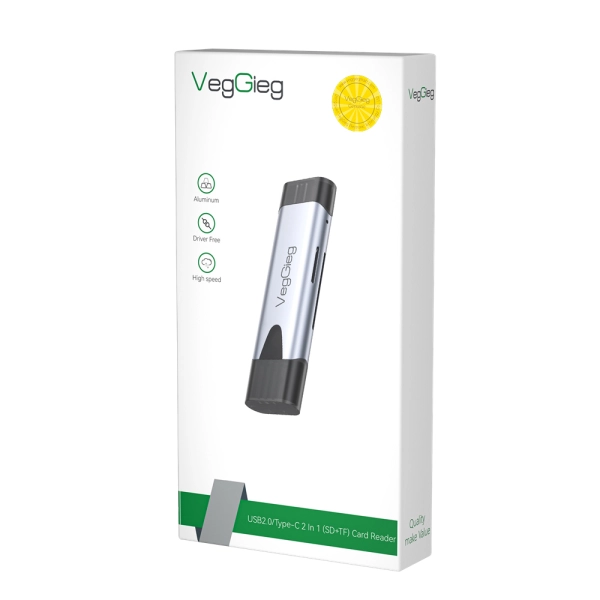 Đầu Đọc Thẻ Nhớ Đa Năng USB/TypeC 2 in1 VEGGIEG V-C305