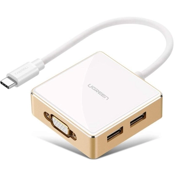 Bộ chuyển đổi USB type C sang VGA cùng Hub USB 1 cổng 3.0 và 2 cổng 2.0 hỗ trợ cổng sạc Macbook USB - C UGREEN US183 30442 