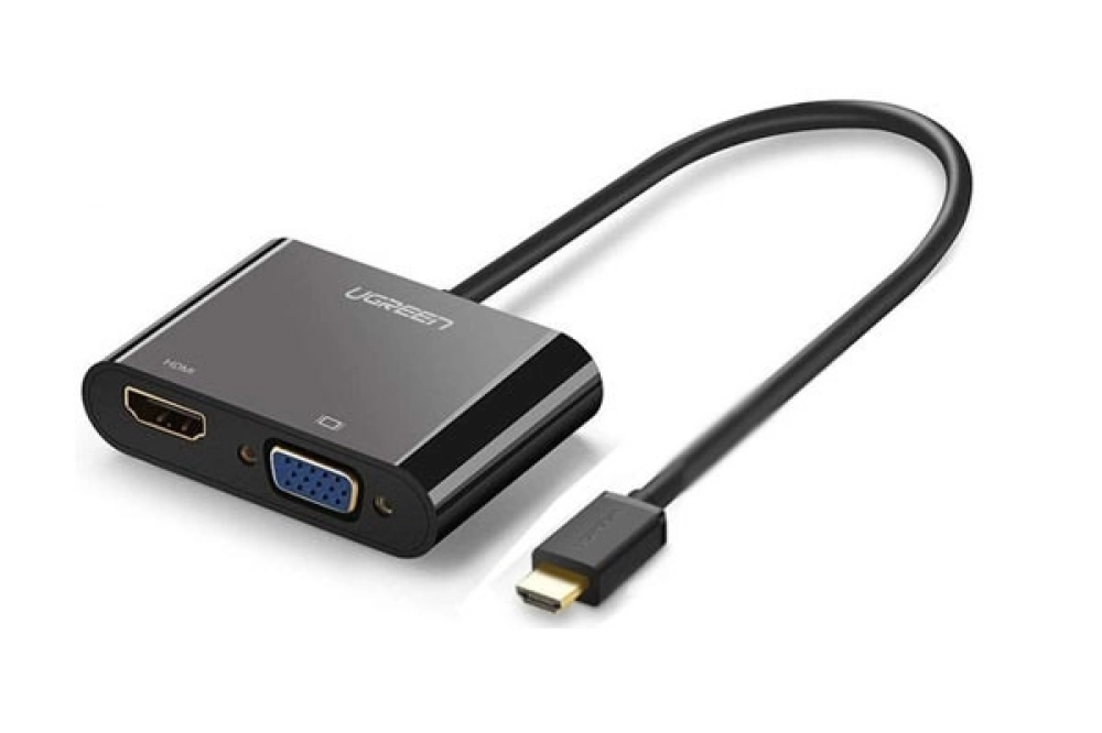 Ugreen 40744 Hdmi To Vga + Hdmi Converter Đen Cm101 10040744