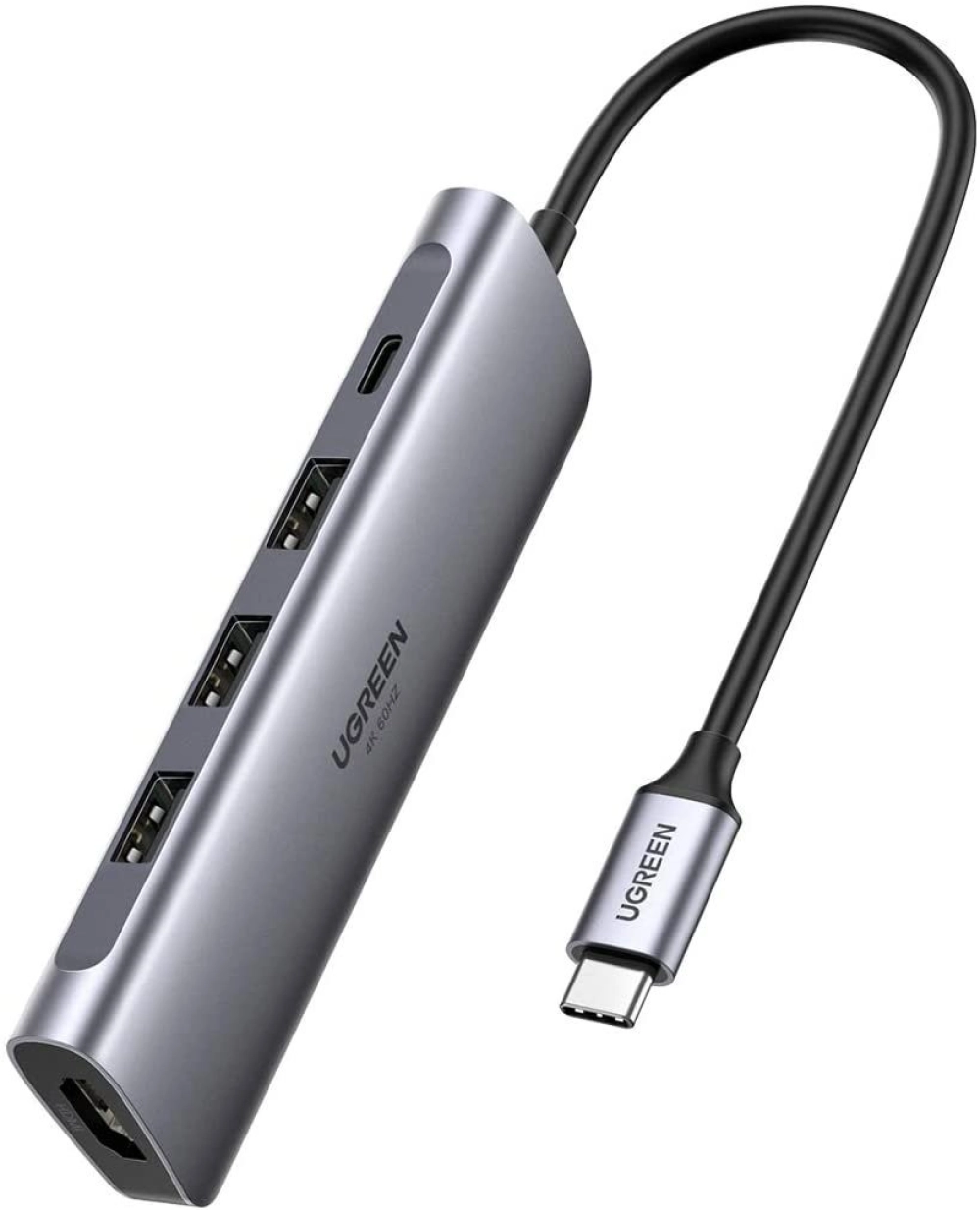 Thiết bị mở rộng 5 in 1 USB type-C sang HDMI 4K@60Hz/ Hub USB 3.0/ PD 100W Ugreen 70495