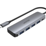 Cáp chuyển TYPE-C sang 4 USB 3.0 + TF/SD + PD 100W Unitek H1107C